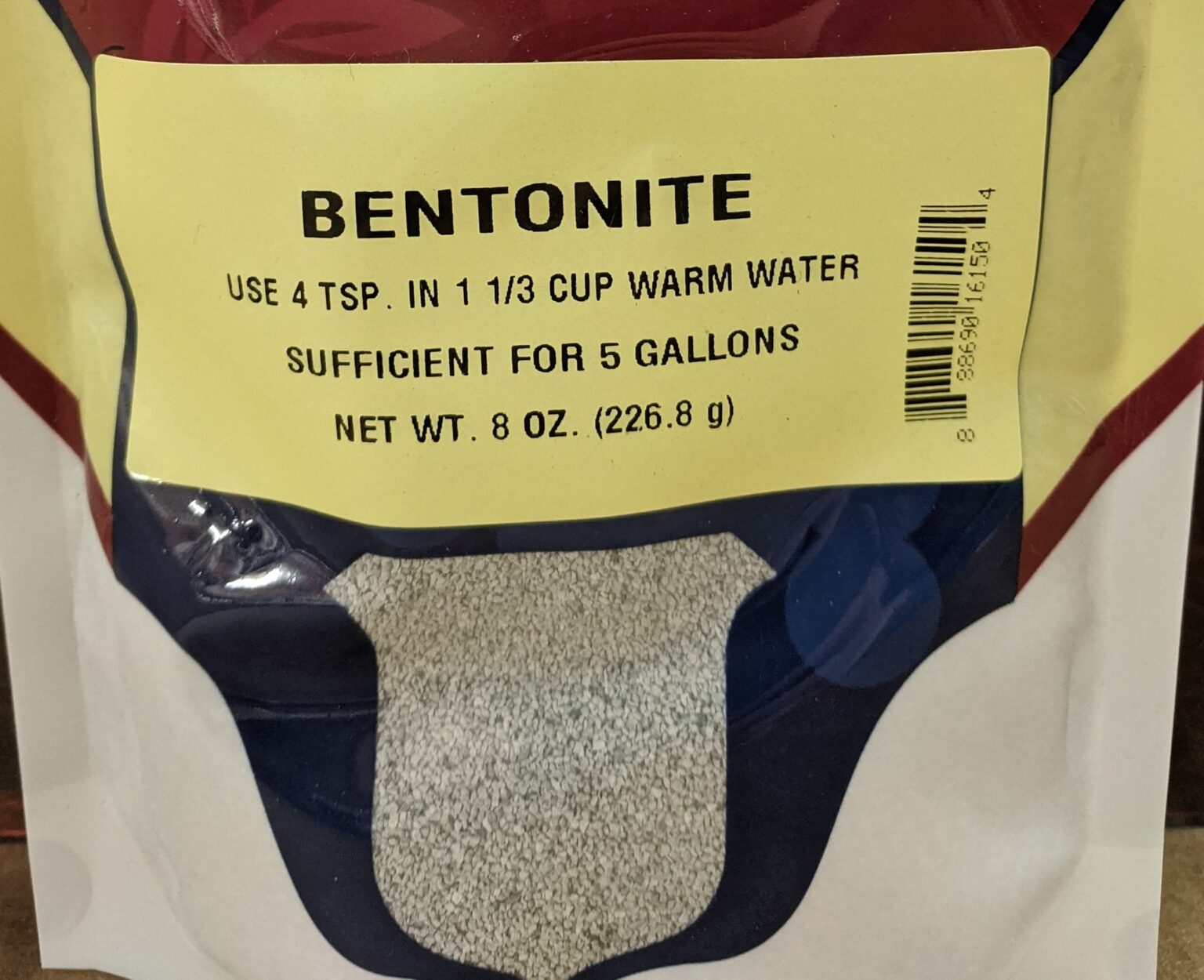 using bentonite to clear applewine